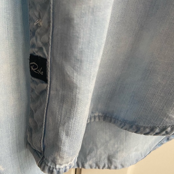 Rails Long Sleeve Denim Button Down Shirt Light Blue S - Picture 4 of 4